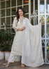 Elegant White Chanderi Threadwork Suit with Dupatta for Women