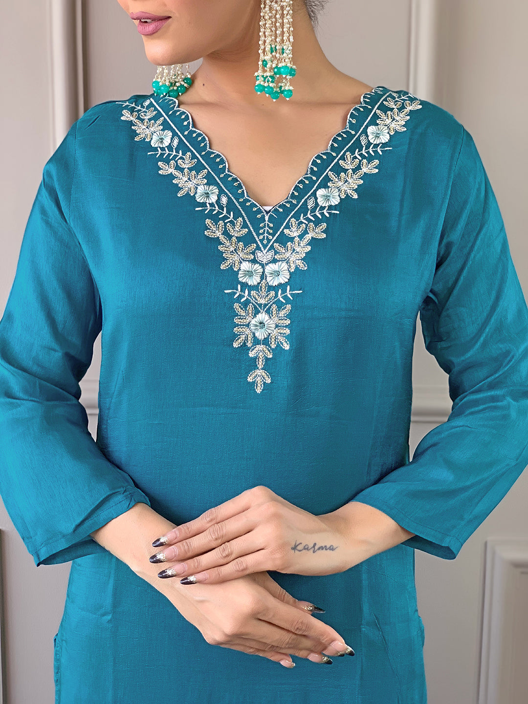 Embroidered Salwar Suit Set for Women
