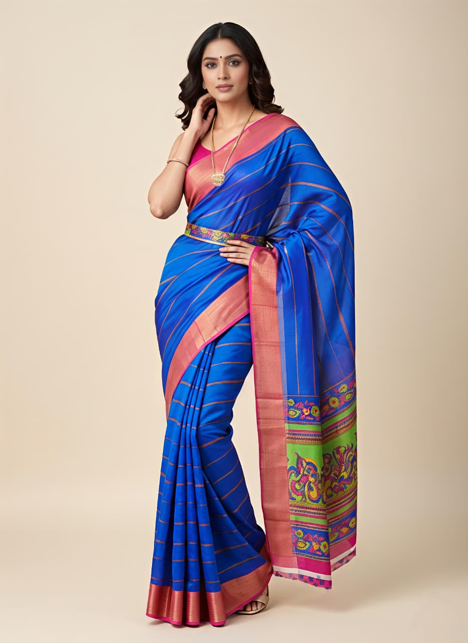 Festive Wear Blue Silk Saree for Women