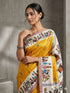 Festive Glow Warli Art Saree in Yellow for Women