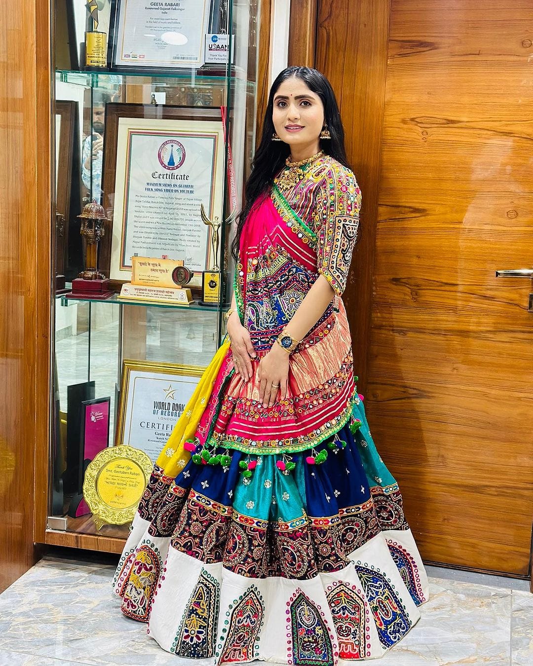 Festive Multicolor Muslin Cotton Lehenga Choli Set for Women