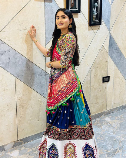 Festive Multicolor Muslin Cotton Lehenga Choli Set for Women