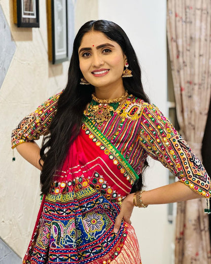 Festive Multicolor Muslin Cotton Lehenga Choli Set for Women