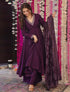 Festive Purple Anarkali Suit with Chanderi Dupatta for Women