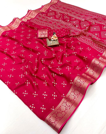 Festive Red Georgette Saree With Rich Zari Border for Women