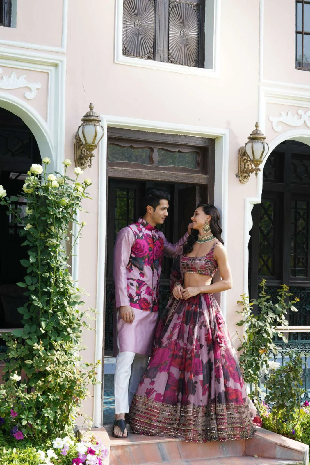 Floral Digital Printed Organza Lehenga with Zari, Dori and Sequin