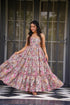 Floral Printed Maxi Dress Sleeveless Tiered for Women