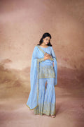Georgette Embroidered Sharara Set with Sequin Work Top and Dupatta