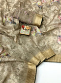 Golden Petal Organza Cotton Silk Festive Saree