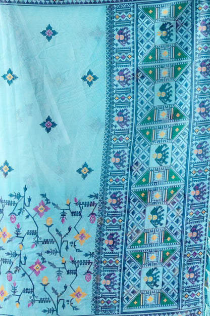Sea Green Aura Georgette Designer Saree for Women