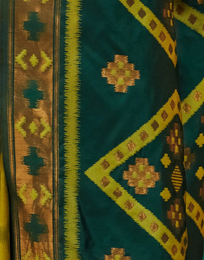 Royal Mustard Green Banarasi Silk Saree with Rich Zari Glow for Women