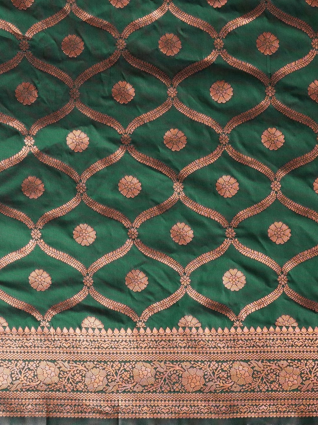 Premium Green Banarasi Saree with Intricate Zari Weaving for Women