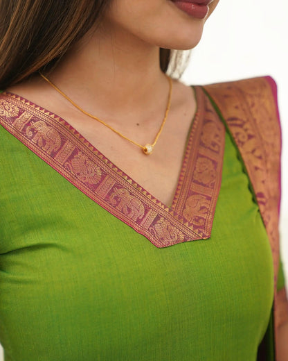 Green Elegant Traditional Kurti Set for Women