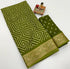 Elegant Olive Green Georgette Saree With Zari Border for Women