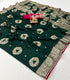 Dark Green Maslin Silk Zari Woven Saree with Rich Pallu for Women