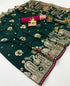 Green Maslin Silk Zari Woven Designer Saree with Blouse for Women