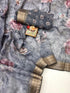 Grey Petal Digital Print Organza Cotton Silk Saree for Women