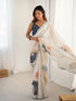 Ivory Beige Luxury Chinon Saree for Women
