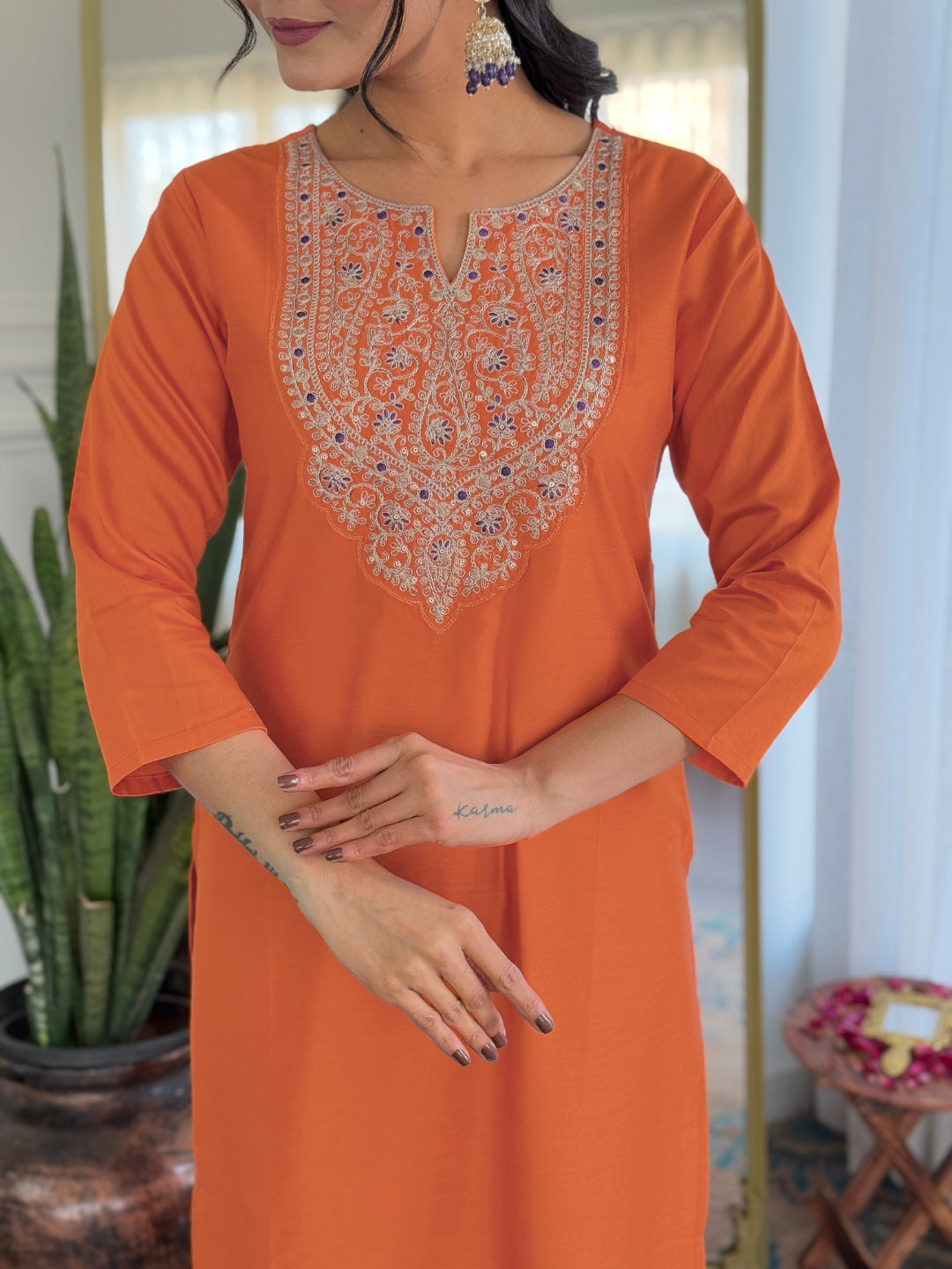 Kurti Pant Set with Taby Dupatta for Women