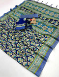Latest Navy Blue Pashmina Saree Collection