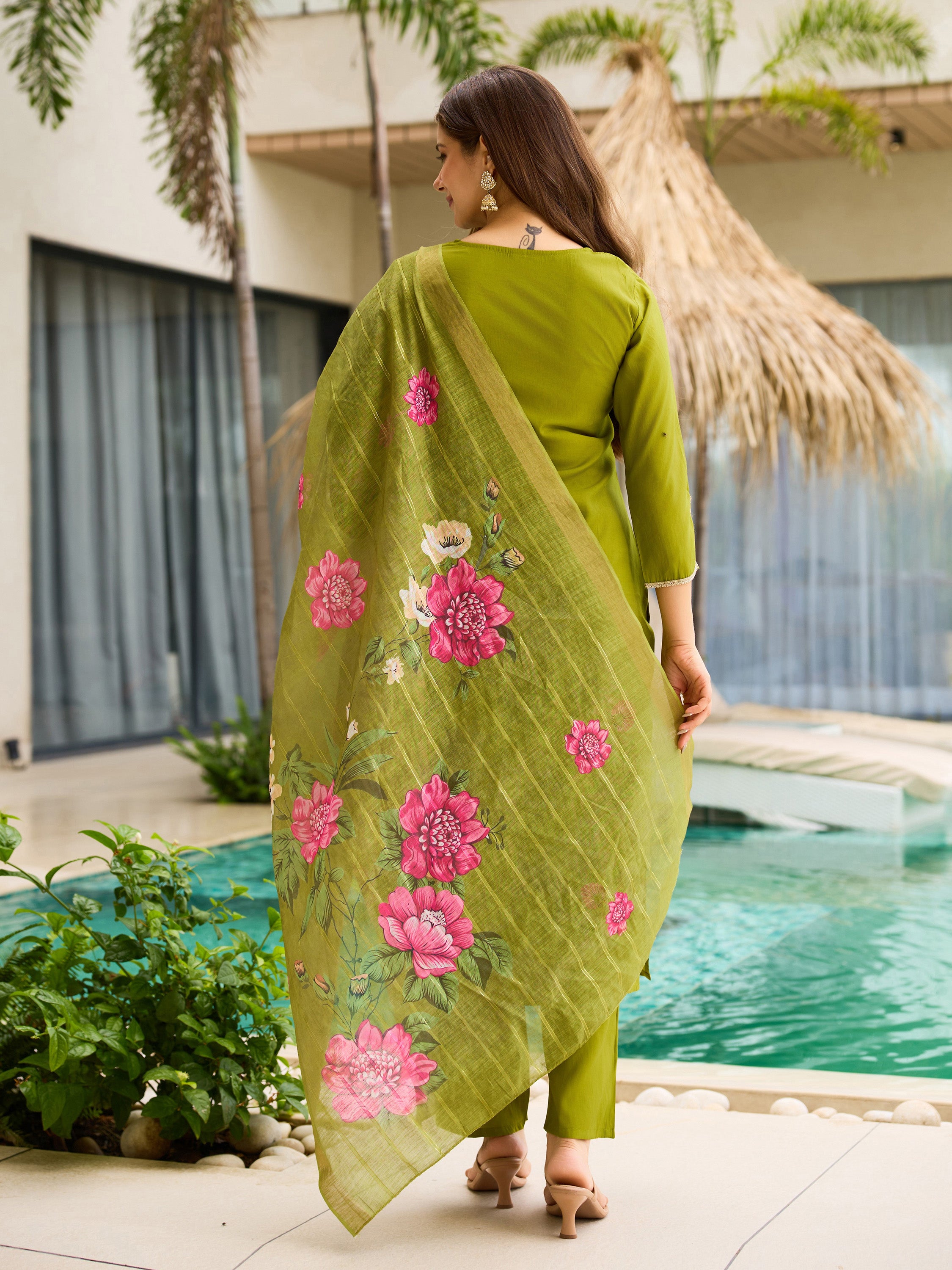Lemon Threadwork Salwar Suit with Dupatta
