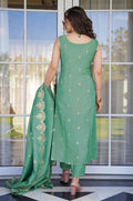 Light Green Embroidered Ethnic Suit Set for Women