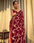 Maroon Banarasi Lichi Silk Saree With Zari Work for Women