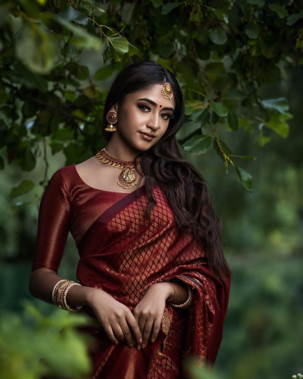 Maroon Banarasi Soft Silk Saree with Zari Design for Women