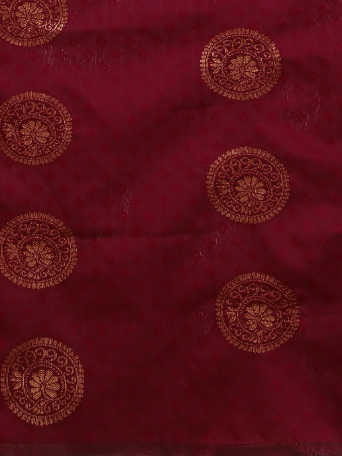 Maroon Banarasi Soft Silk Saree with Classic Zari Motifs for Women