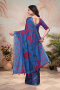 Maroon Designer Mal Cotton Saree with Rich Pallu