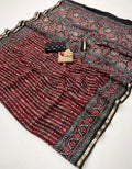 Maroon Digital Print Viscose Uppada Silk Saree Online