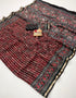 Maroon Digital Print Viscose Uppada Silk Saree for Women