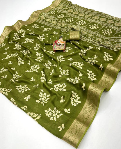 Calcutta Moss Mellow Georgette Printed Saree for Women