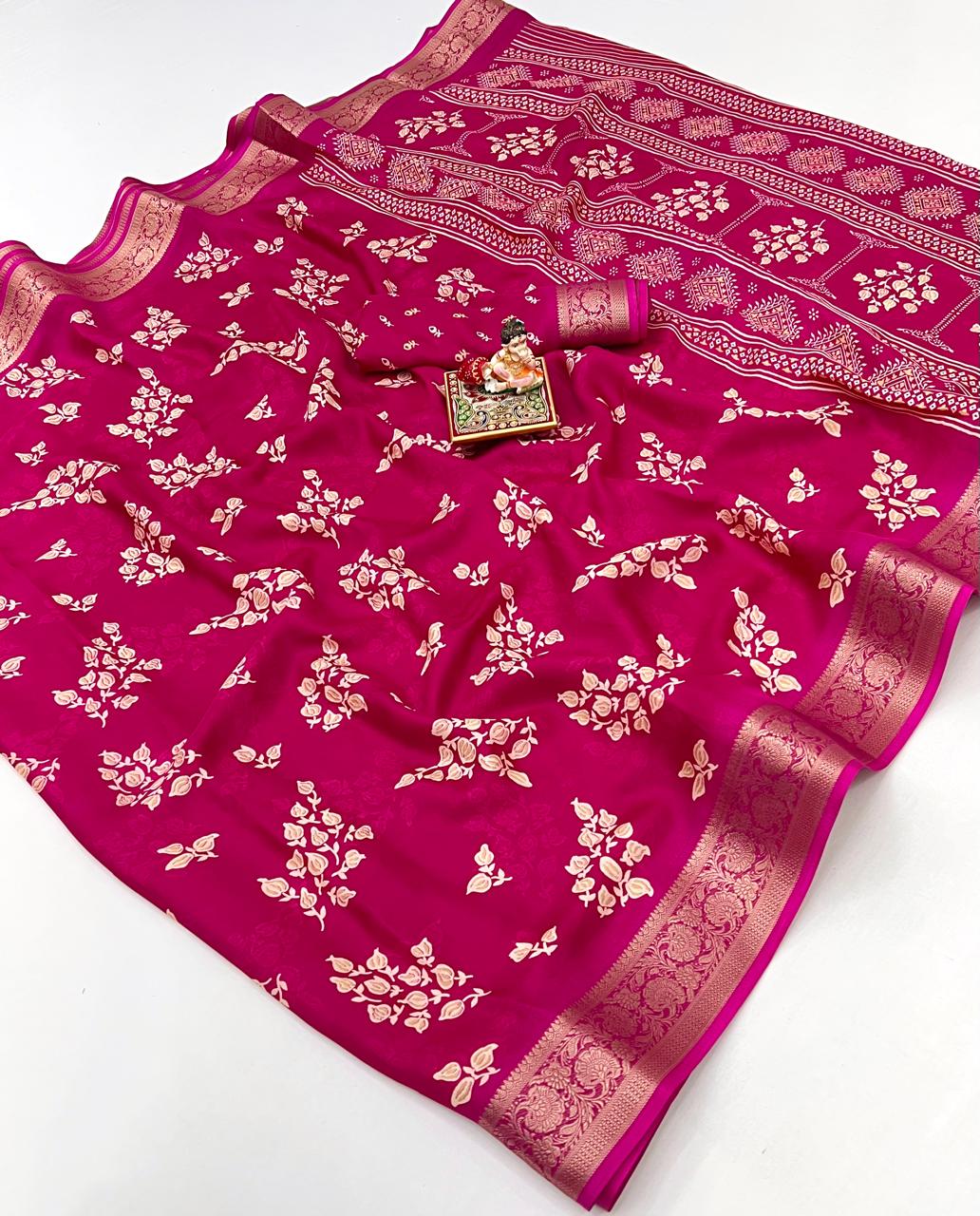 Calcutta Moss Mellow Georgette Printed Saree for Women