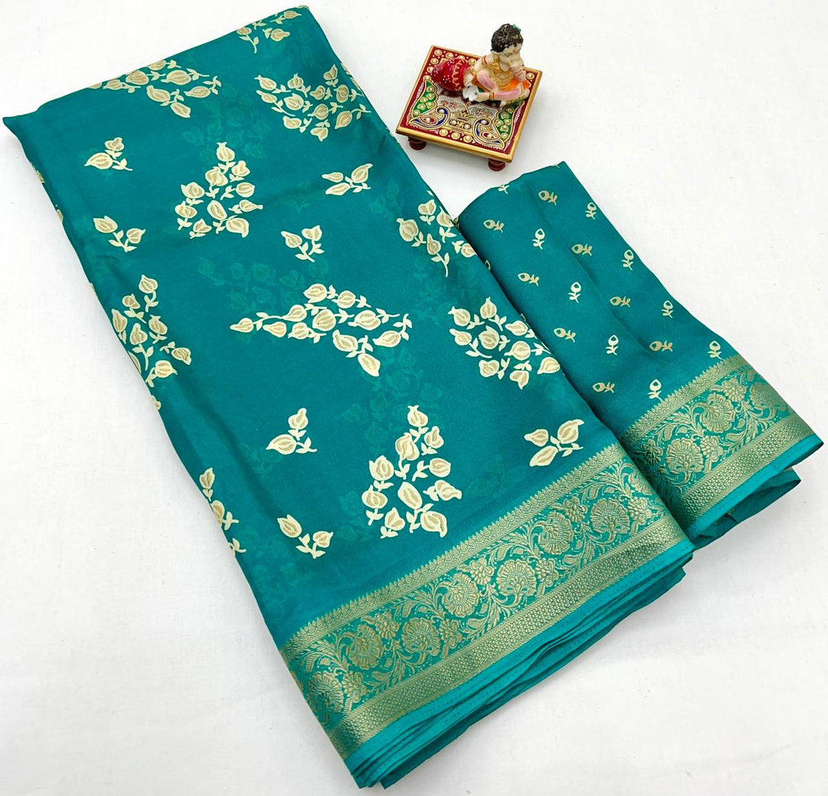 Calcutta Moss Mellow Georgette Printed Saree for Women