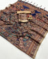 Multicolor Paisley Pashmina Saree With Shawl Set for Women