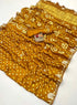 Mustard Bandhani Viscose Gajji Silk Saree with Handwork for Women