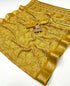 Mustard Calcutta Moss Georgette Printed Saree for Women
