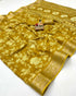 Mustard Designer Moss Georgette Saree With Zari Work for Women