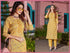 Mustard Yellow Cotton Kurti Pant Set for Women