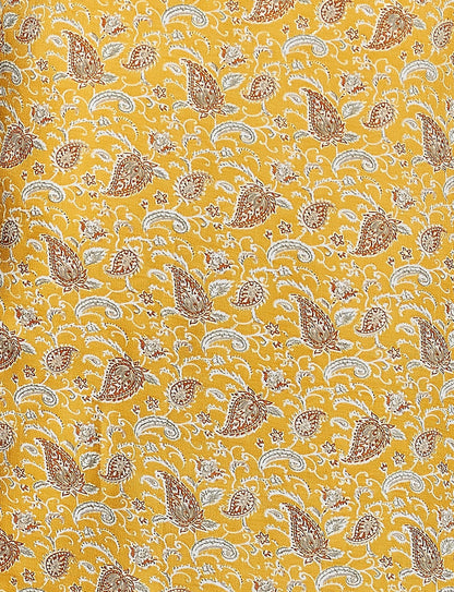 Mustard Yellow Cotton Kurti Pant Set for Women