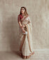 Off White Organza Silk Embroidered Saree with Sequin Butti Work