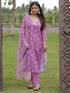 Onion Pink Printed Kurti Pant Dupatta Set for Women