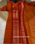 Orange Ethnic Kurti Dupatta Set with Jacquard Work for Women