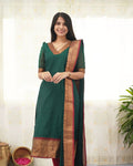 Parrot Green Festive Wear Kurti Set