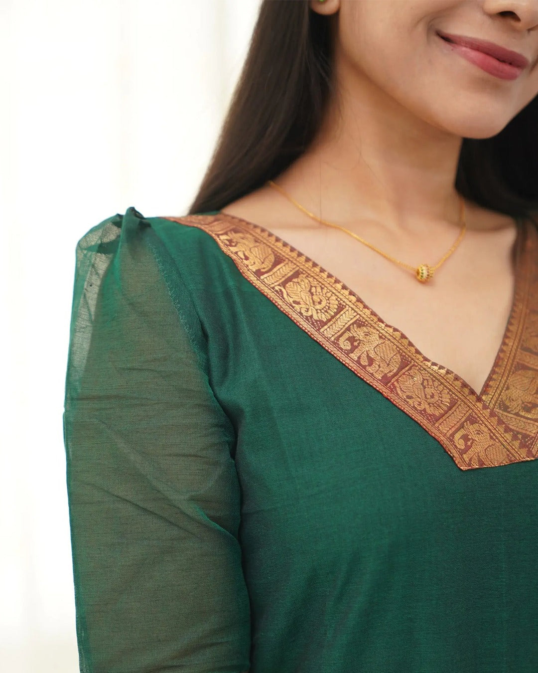 Parrot Green Festive Wear Kurti Set for Women