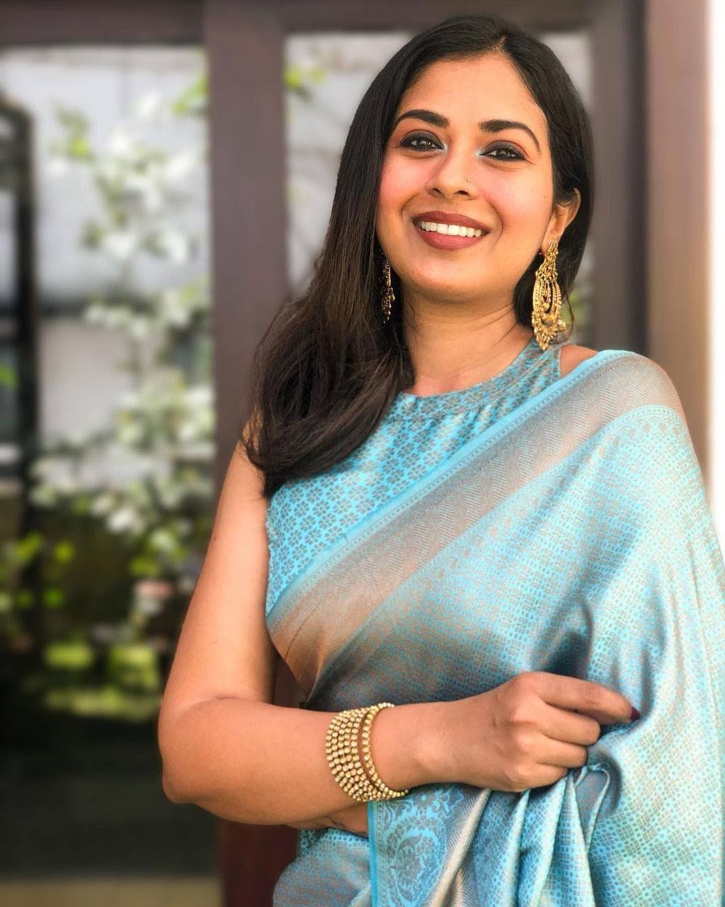 Pastel Aqua Lichi Silk Saree with Rich Jacquard Border for Women