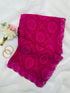 Pink Bandhani Georgette Saree With Swarovski Border for Women