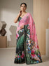 Pink Floral Butterfly Designer Saree With Work for Women