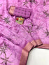 Pink Celestial Bloom Organza Cotton Silk Saree for Women